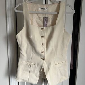 Missguided Ivory Buttoned Vest NWT size M